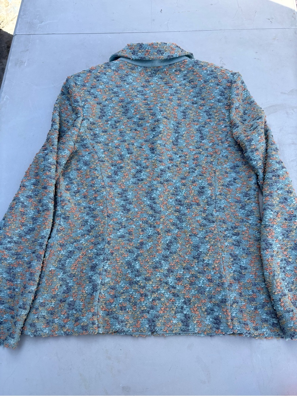 Tiffany & Co. Blue Multi Bouclé Zip Jacket - Picture 9 of 9